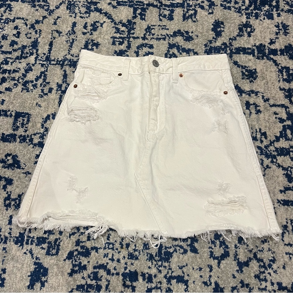 Abercrombie & Fitch White Denim Skirt